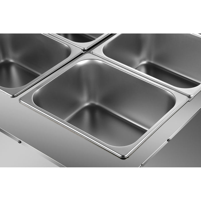 Commercial Electric Bain Marie 4x Gn1/2 3000 W Countertop 750x750x275mm | Hb750 Makfry