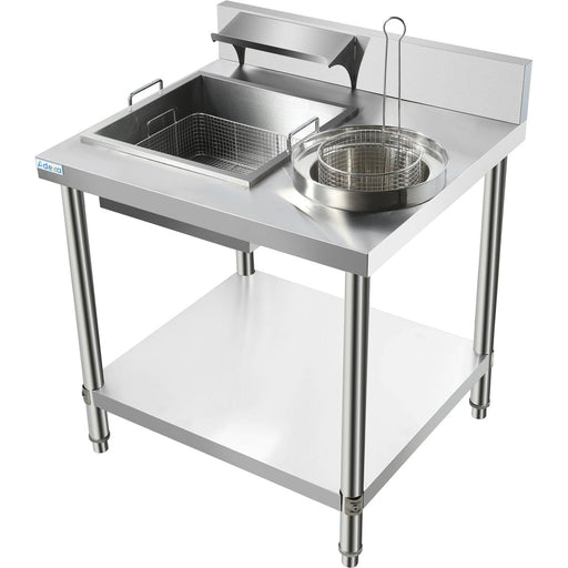 Professional Stainless Steel Breading Table With Upstand | Hbt1000 Makfry