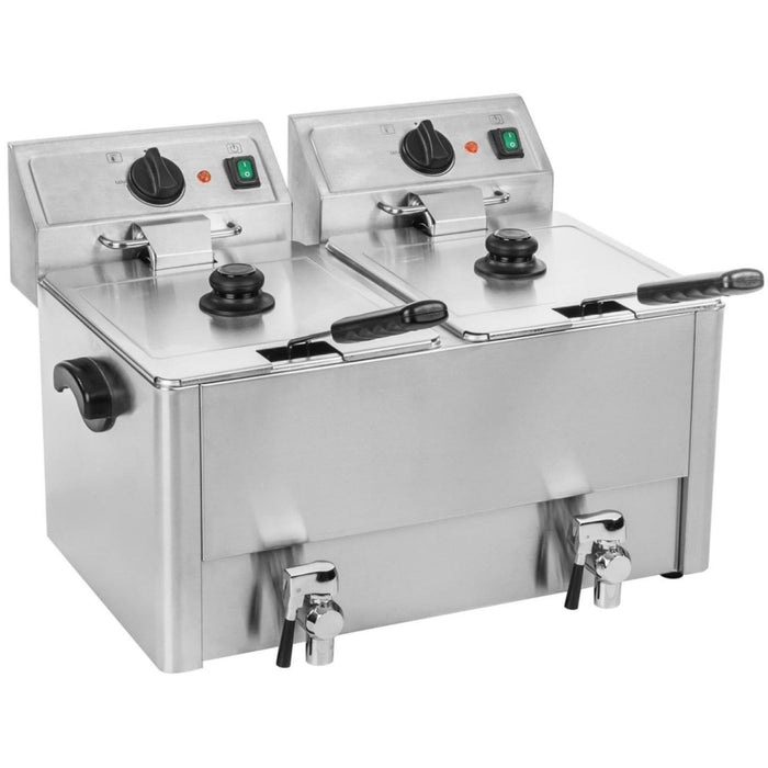 B GRADE Commercial Deep fat Fryer 8+8 litres 6.5kW Countertop |  HDF88 B GRADE Makfry