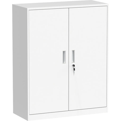 Commercial Metal Storage Cabinet Lockable with 2 Shelves 800x400x900mm White |  HDWAC02A Makfry