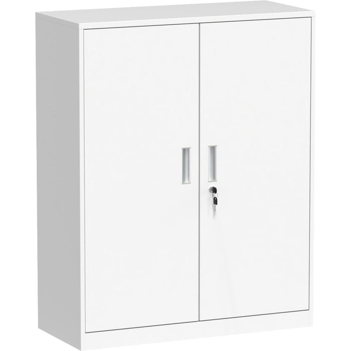 Commercial Metal Storage Cabinet Lockable with 2 Shelves 800x400x900mm White |  HDWAC02A Makfry