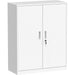 Commercial Metal Storage Cabinet Lockable with 2 Shelves 800x400x900mm White |  HDWAC02A Makfry