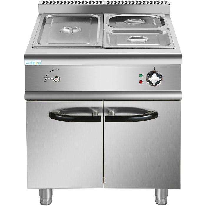 Commercial Electric Bain Marie with Cabinet 1xGN1/1 + 2xGN1/2 5kW 700mm Depth |  HEB709A