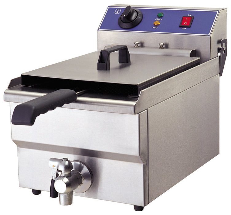 Infernus Countertop Electric Single Tank Fryer With Tap - 16L