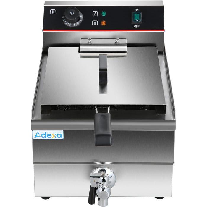 Commercial Fryer Single Electric 10 litre 3kW Countertop Drainage tap |  HEF101V