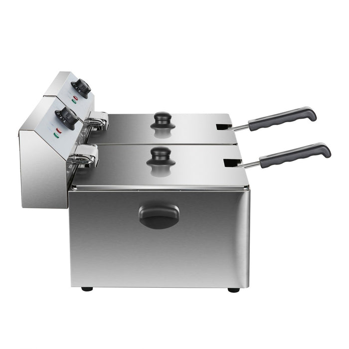 Commercial Fryer Double Electric 2x11 litre 7kW Countertop |  HEF11L2