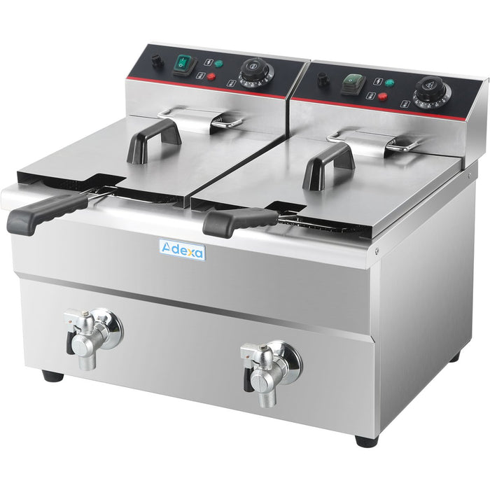 Commercial Fryer Double Electric 2x12 litre 6.5kW Countertop |  HEF12L2