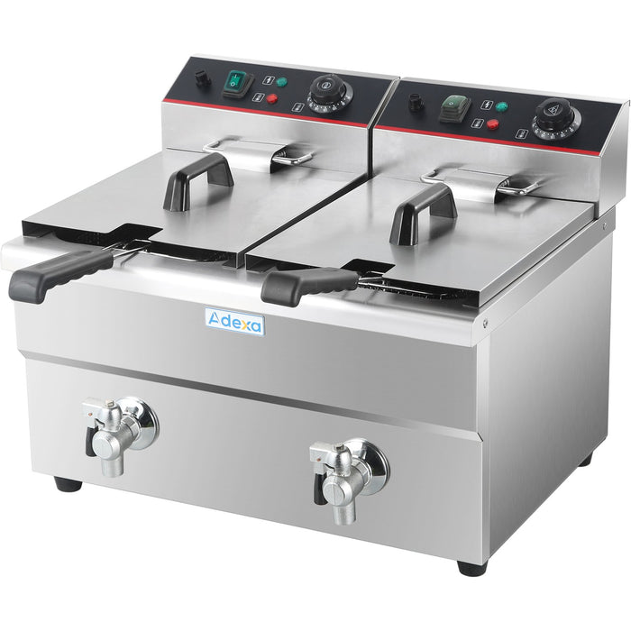 B GRADE Commercial Fryer Double Electric 2x12 litre 6.5kW Countertop |  HEF12L2 B GRADE