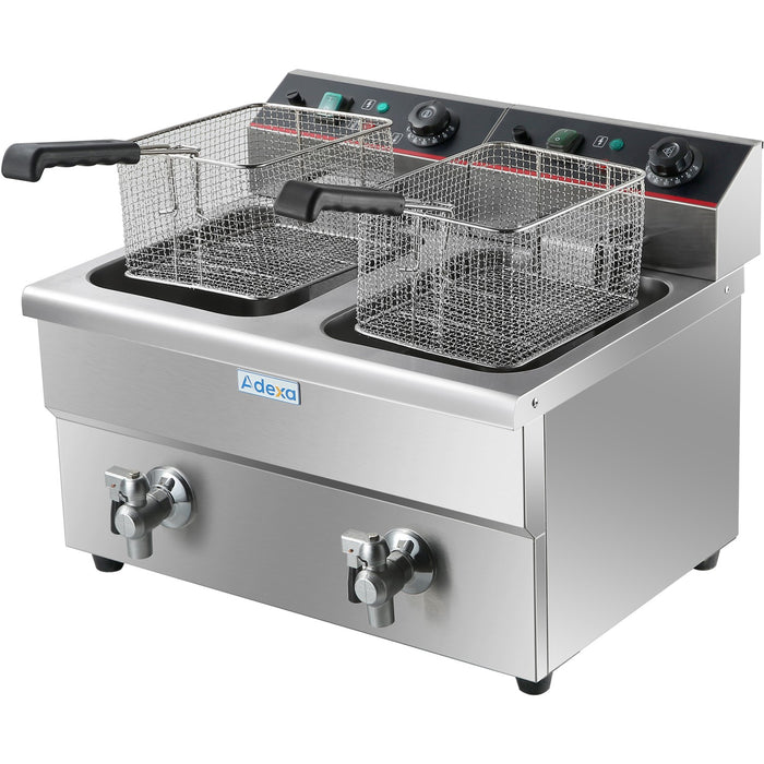 B GRADE Commercial Fryer Double Electric 2x12 litre 6.5kW Countertop |  HEF12L2 B GRADE