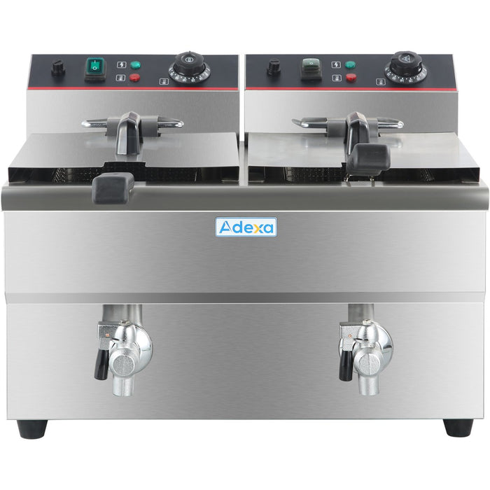 Commercial Fryer Double Electric 2x12 litre 6.5kW Countertop |  HEF12L2