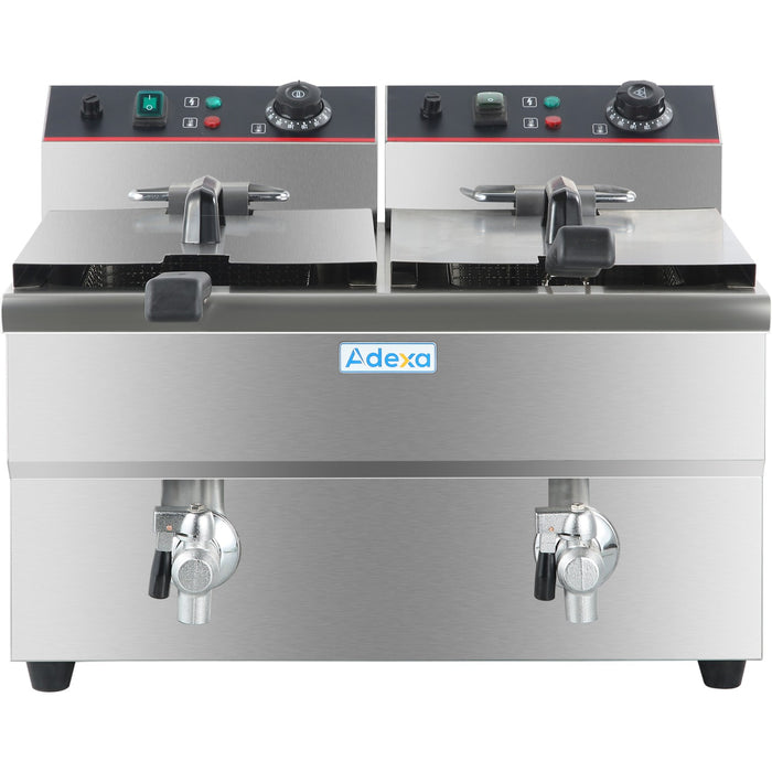 B GRADE Commercial Fryer Double Electric 2x12 litre 6.5kW Countertop |  HEF12L2 B GRADE