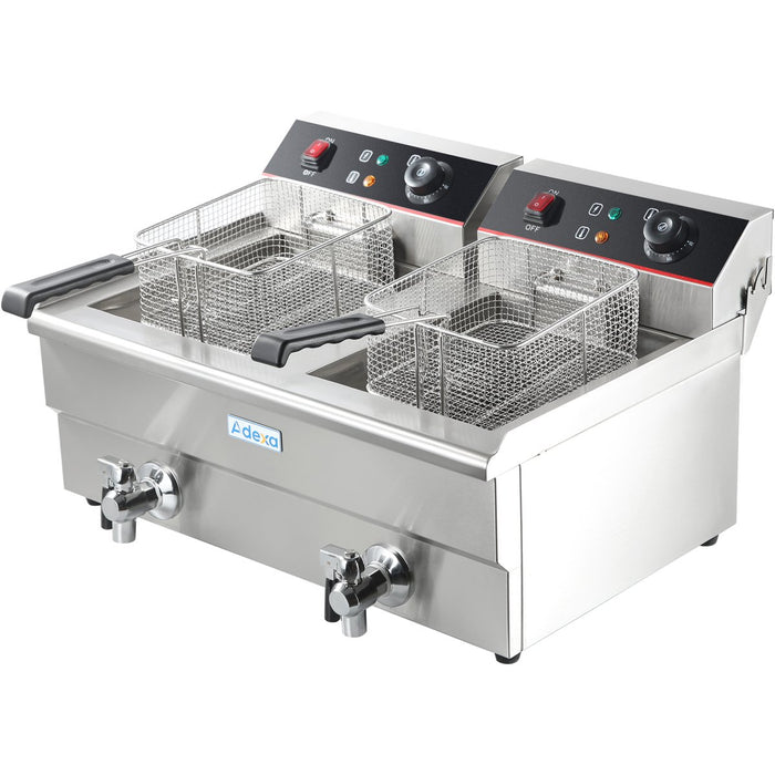 Commercial Fryer Double Electric 2x13 litre 10kW Countertop |  HEF132V