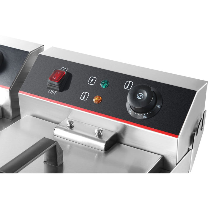 Commercial Fryer Double Electric 2x13 litre 10kW Countertop |  HEF132V