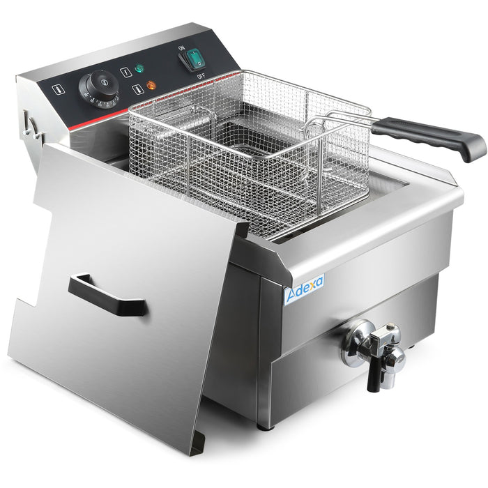 Commercial Fryer Single Electric 13 litre 3kW Countertop Drainage tap |  HEF131V