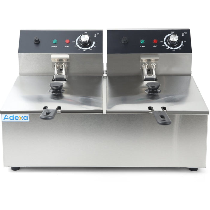 Commercial Fryer Double Electric 2x6 litre 5kW Countertop |  HEF82A