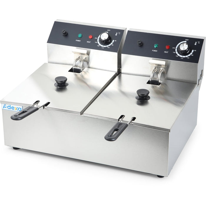 Commercial Fryer Double Electric 2x6 litre 5kW Countertop |  HEF82A