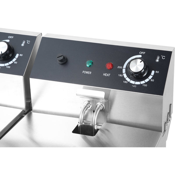 Commercial Fryer Double Electric 2x6 litre 5kW Countertop |  HEF82A