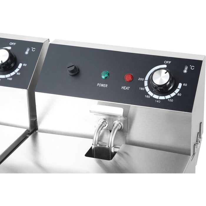 Commercial Fryer Double Electric 2x10 litre 5kW Countertop |  HEF82