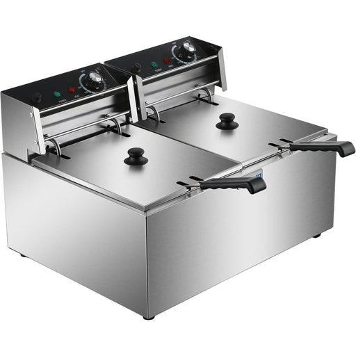 Commercial Fryer Double Electric 2x8 litre 5.6kW Countertop |  HEF89 Makfry