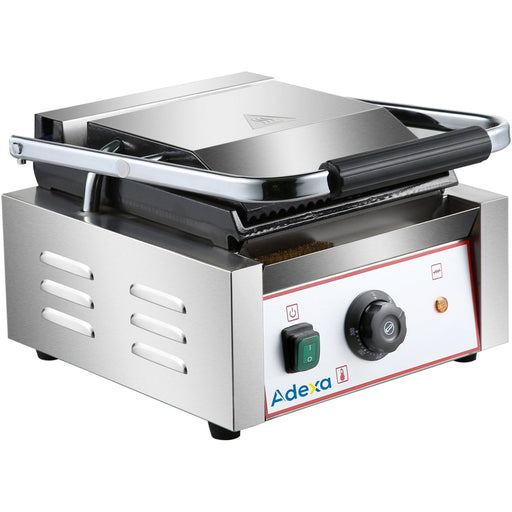 Heavy Duty Panini Contact grill Ribbed 1.8kW |  HEG811 Makfry
