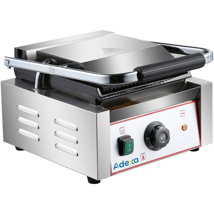 Heavy Duty Panini Contact grill Ribbed 1.8kW |  HEG811 Makfry