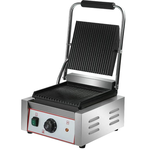 Heavy Duty Panini Contact grill Ribbed 1.8kW |  HEG811 Makfry