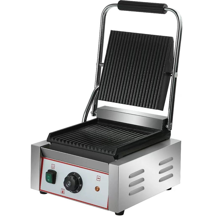 Heavy Duty Panini Contact grill Ribbed 1.8kW |  HEG811 Makfry