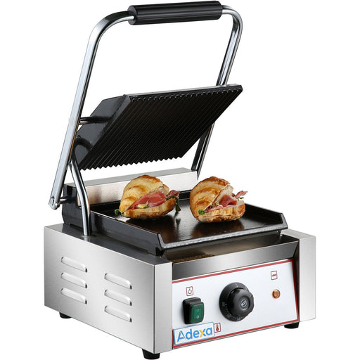 Heavy Duty Panini Contact grill Ribbed/Smooth 1.8kW |  HEG811A Makfry