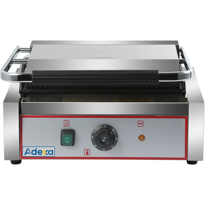 B GRADE Heavy Duty XL Panini Contact grill Ribbed 2.2kW |  HEG811E B GRADE Makfry