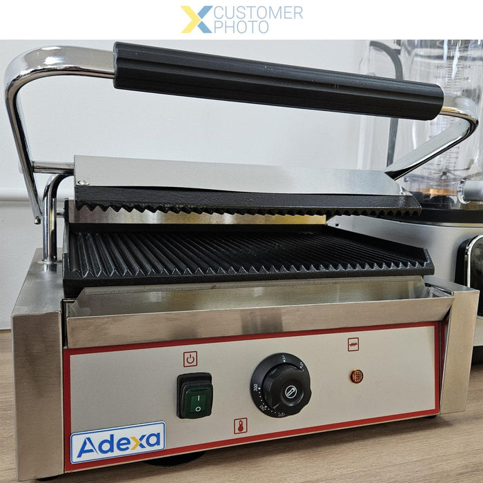 Heavy Duty XL Panini Contact grill Ribbed 2.2kW |  HEG811E Makfry