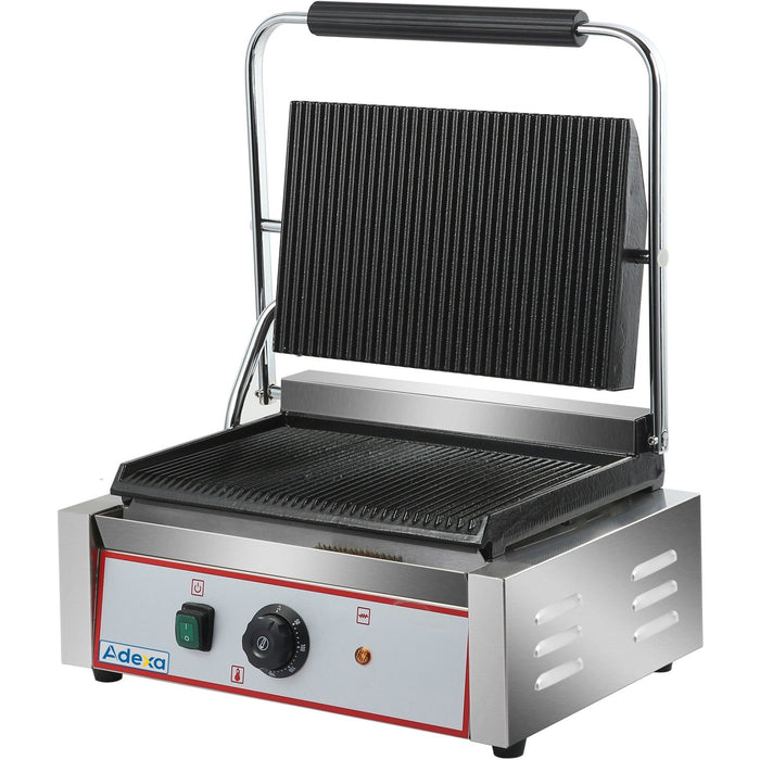 B GRADE Heavy Duty XL Panini Contact grill Ribbed 2.2kW |  HEG811E B GRADE Makfry