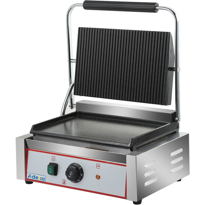 B GRADE Heavy Duty Large Panini Contact grill Ribbed/Smooth 2.2kW |  HEG811EA B GRADE Makfry