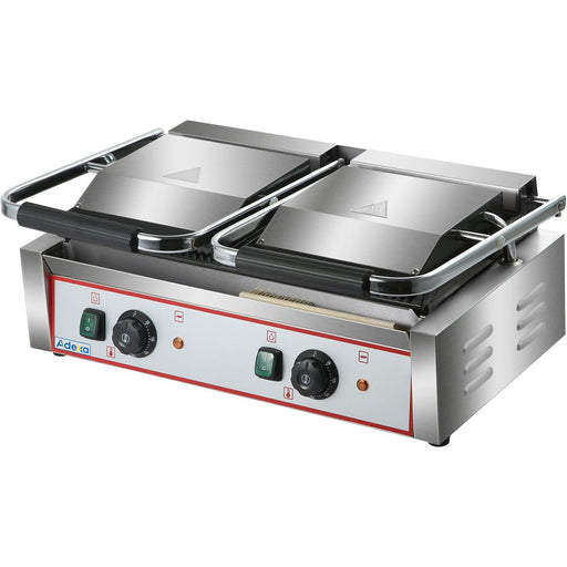 Heavy Duty Twin Panini Contact Grill Ribbed 3.6k W Dual Zone | Heg813 Makfry