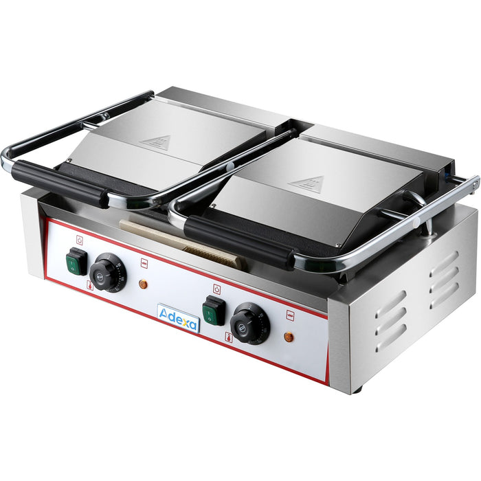 B GRADE Heavy Duty Twin Panini Contact grill  Ribbed/Smooth 3.6kW Dual Zone |  HEG813A B GRADE