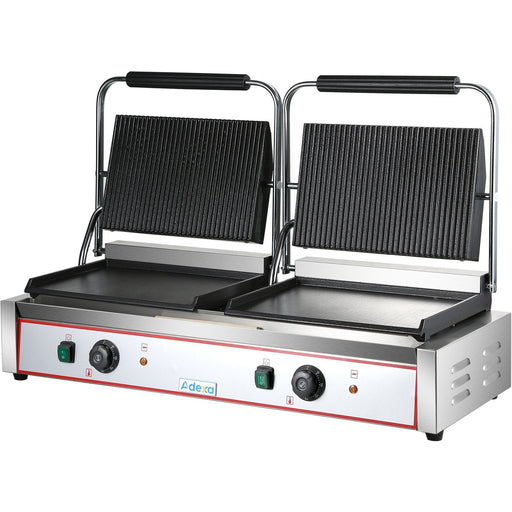 Heavy Duty Twin Xl Panini Contact Grill Ribbed/Smooth 4.4k W Dual Zone | Heg813 Ea Makfry