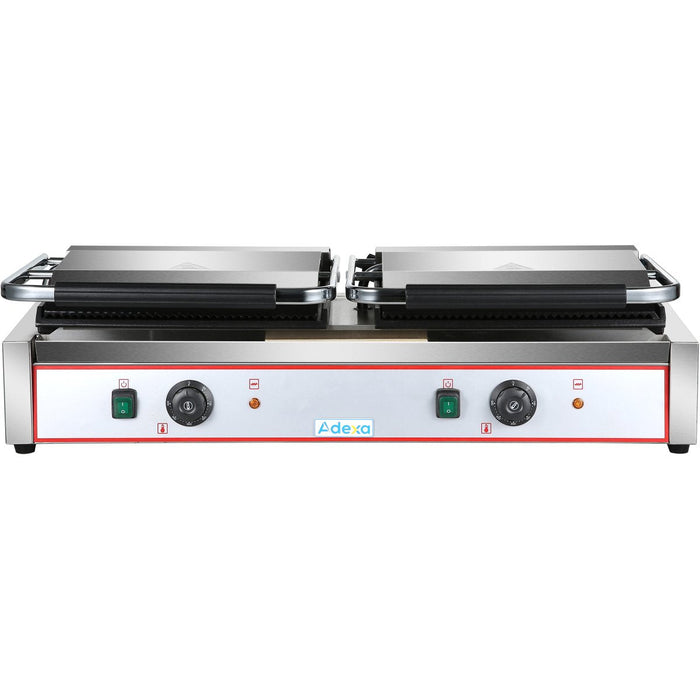 Heavy Duty Twin Xl Panini Contact Grill Ribbed/Smooth 4.4k W Dual Zone | Heg813 Ea Makfry