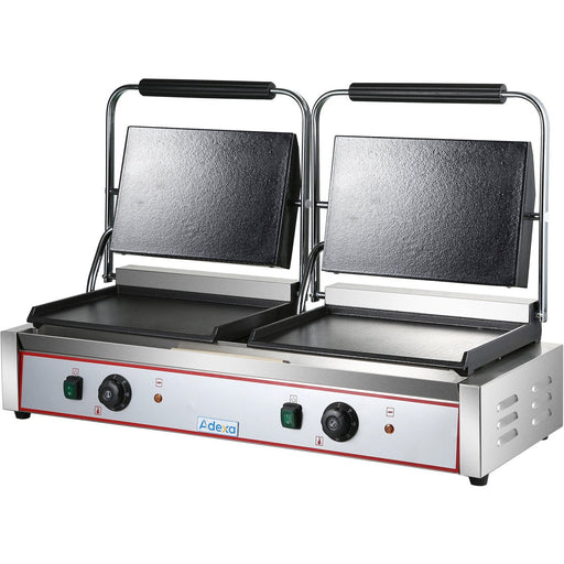 Heavy Duty Twin Xl Panini Contact Grill Smooth 4.4k W Dual Zone | Heg813 Eb Makfry
