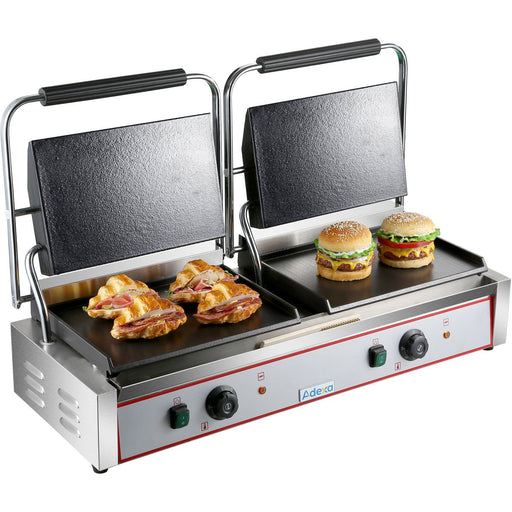 Heavy Duty Twin Xl Panini Contact Grill Smooth 4.4k W Dual Zone | Heg813 Eb Makfry