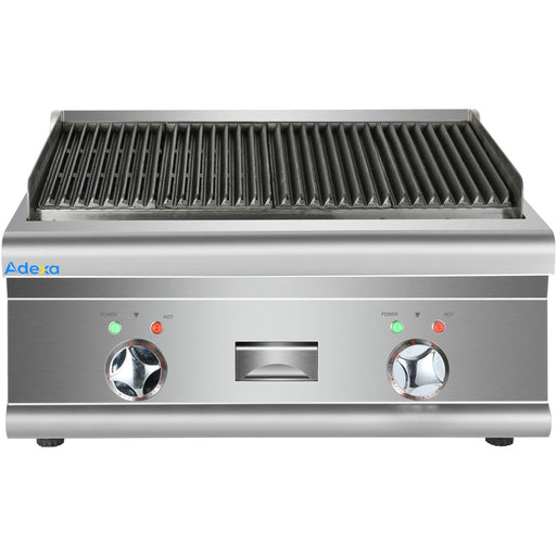 Commercial Electric Lava Rock Grill 2 Zones 4.8k W Countertop | Hel607 Makfry