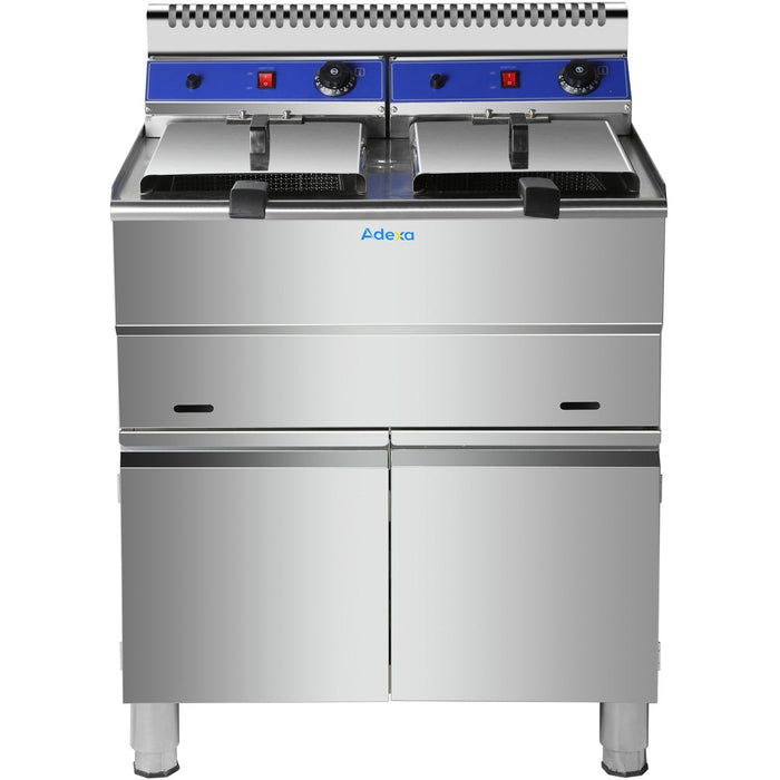 Professional Twin Basket Free Standing Gas Fryer Twin Tank 36 Litres| Hgf182 C Makfry