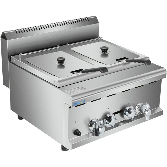 Commercial Gas Fryer 2x8 litres Countertop |  HGF608