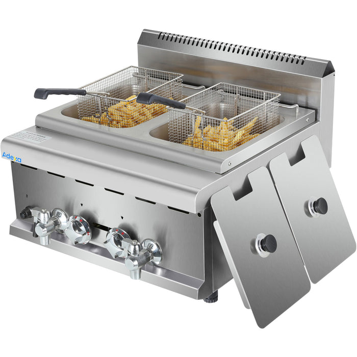 Commercial Gas Fryer 2x8 litres Countertop |  HGF608