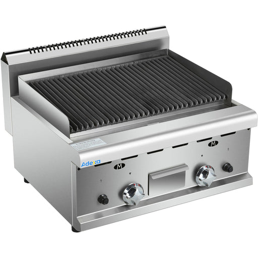 Commercial Gas Lava Rock Grill 2 Zones Countertop | Hgl607 Makfry