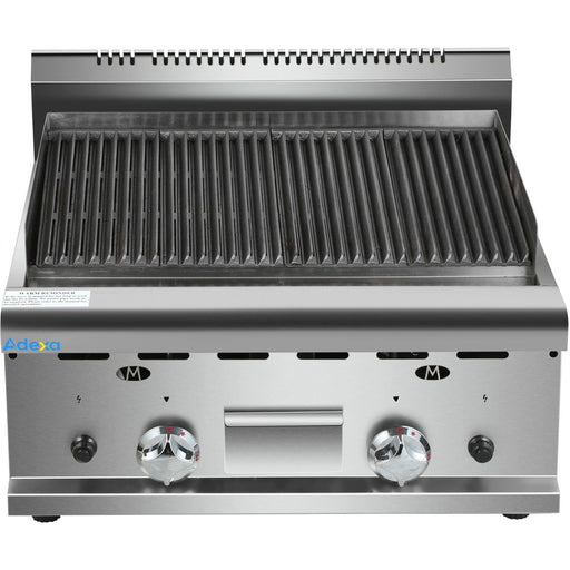 Commercial Gas Lava Rock Grill 2 Zones Countertop | Hgl607 Makfry