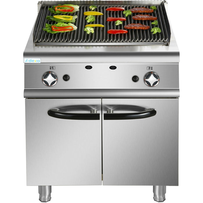 Professional Gas Lava Rock Grill With Cabinet Base 14.4k W 700mm Depth | Hgl707 Makfry