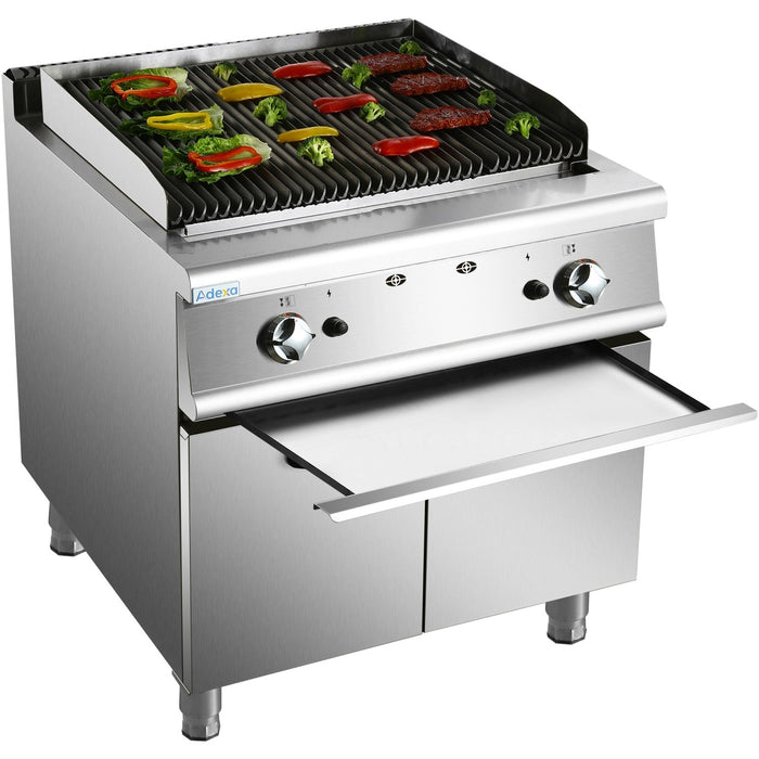 Professional Gas Lava Rock Grill With Cabinet Base 14.4k W 700mm Depth | Hgl707 Makfry