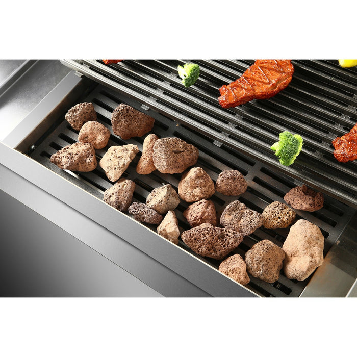 Professional Gas Lava Rock Grill With Cabinet Base 14.4k W 700mm Depth | Hgl707 Makfry