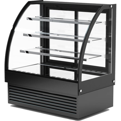 Display Merchandiser Fridge Curved Front 500 Litres 3 Shelves Black | Hl1500 S3 Black Makfry