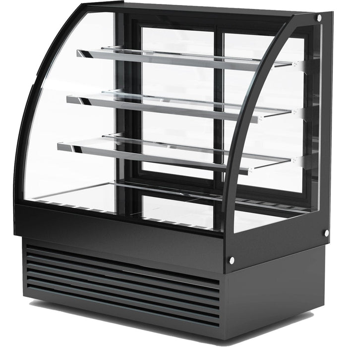 Display Merchandiser Fridge Curved Front 400 Litres 3 Shelves Black | Hl1200 S3 Black Makfry