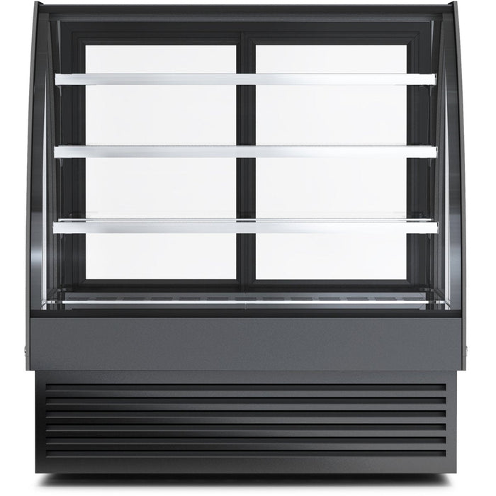 Display Merchandiser Fridge Curved Front 500 Litres 3 Shelves Black | Hl1500 S3 Black Makfry